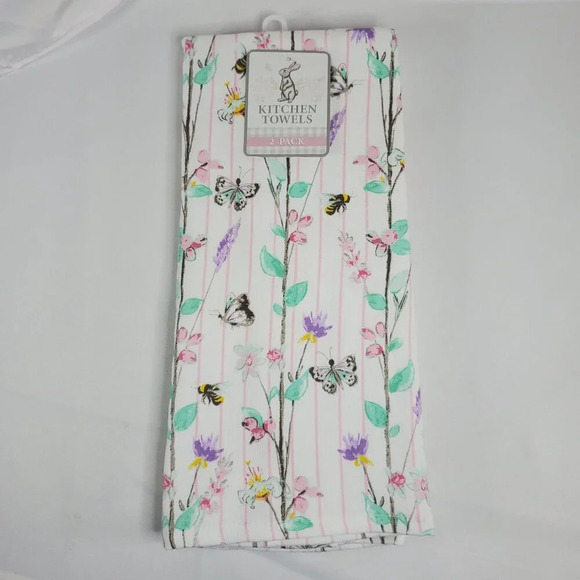 Easter Spring Time Kitchen Drying Mat 18"x24" & 3- 2 Pack Kitchen Towels New - Picture 7 of 10